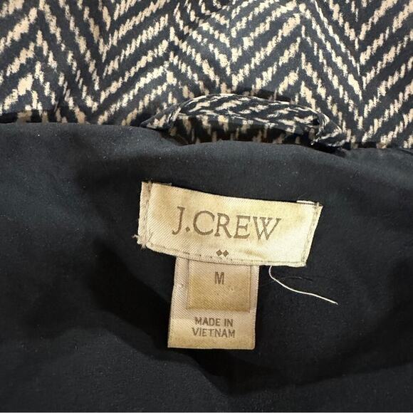 J. Crew Factory Black &‎ White Herringbone Down Fill Vest Size M - Picture 6 of 10
